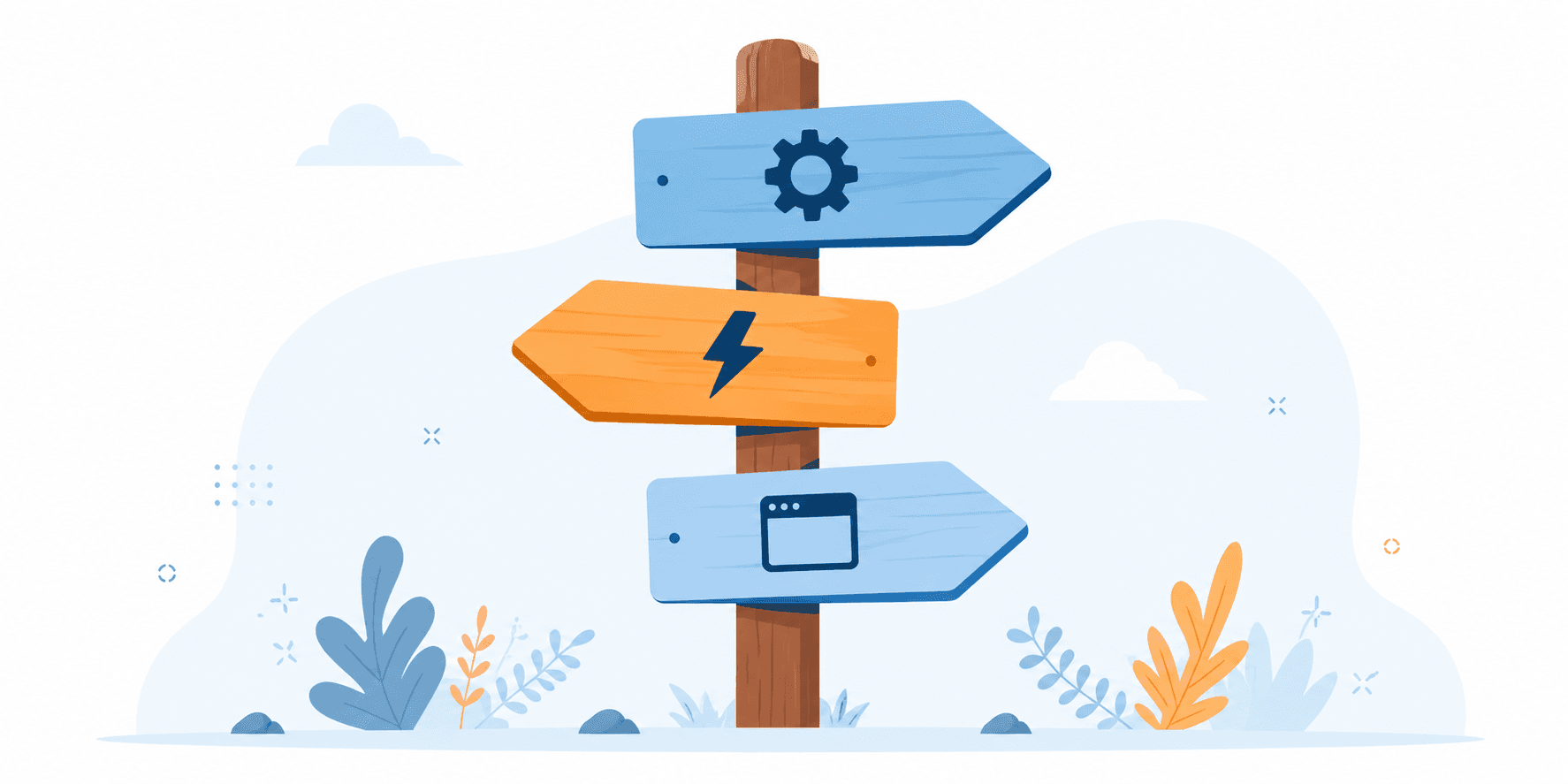 Signpost illustration representing Next.js framework basics