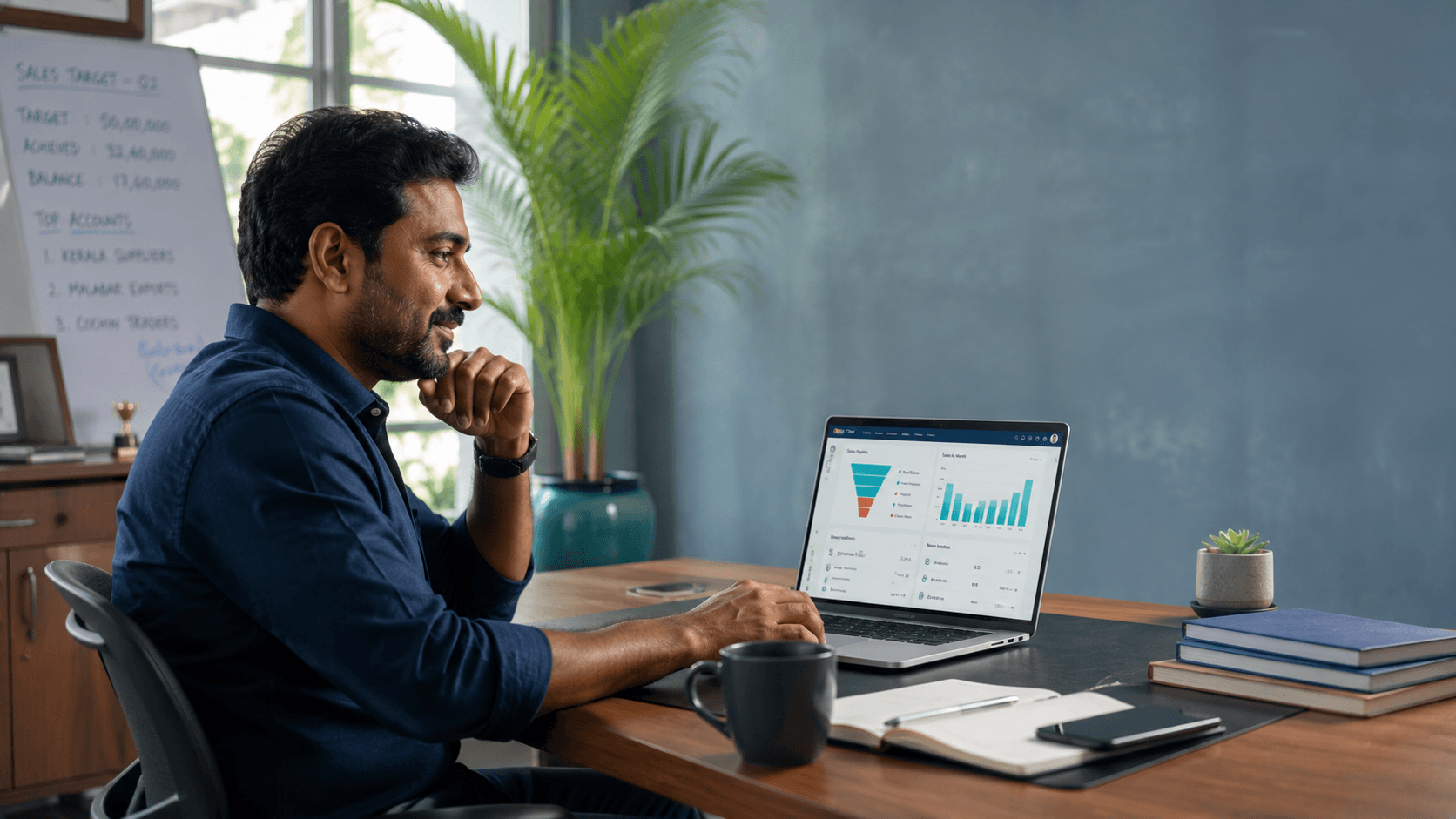 Zoho CRM Pipeline Dashboard Mockup