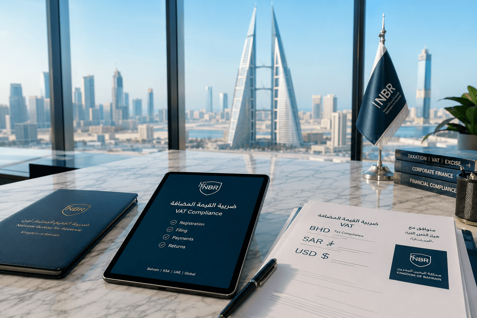 VAT compliant accounting setup in Bahrain dashboard display