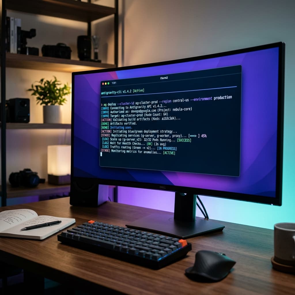Terminal window displaying the initialize screen of the Antigravity CLI agy in a modern developer workspace
