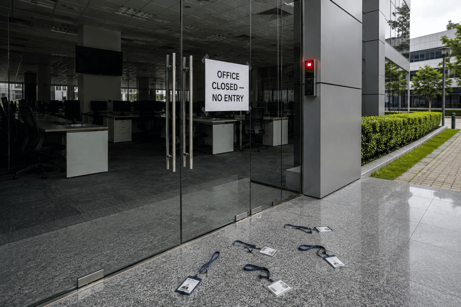 Talrop office closed or restricted representing startup ecosystem closures in Kerala