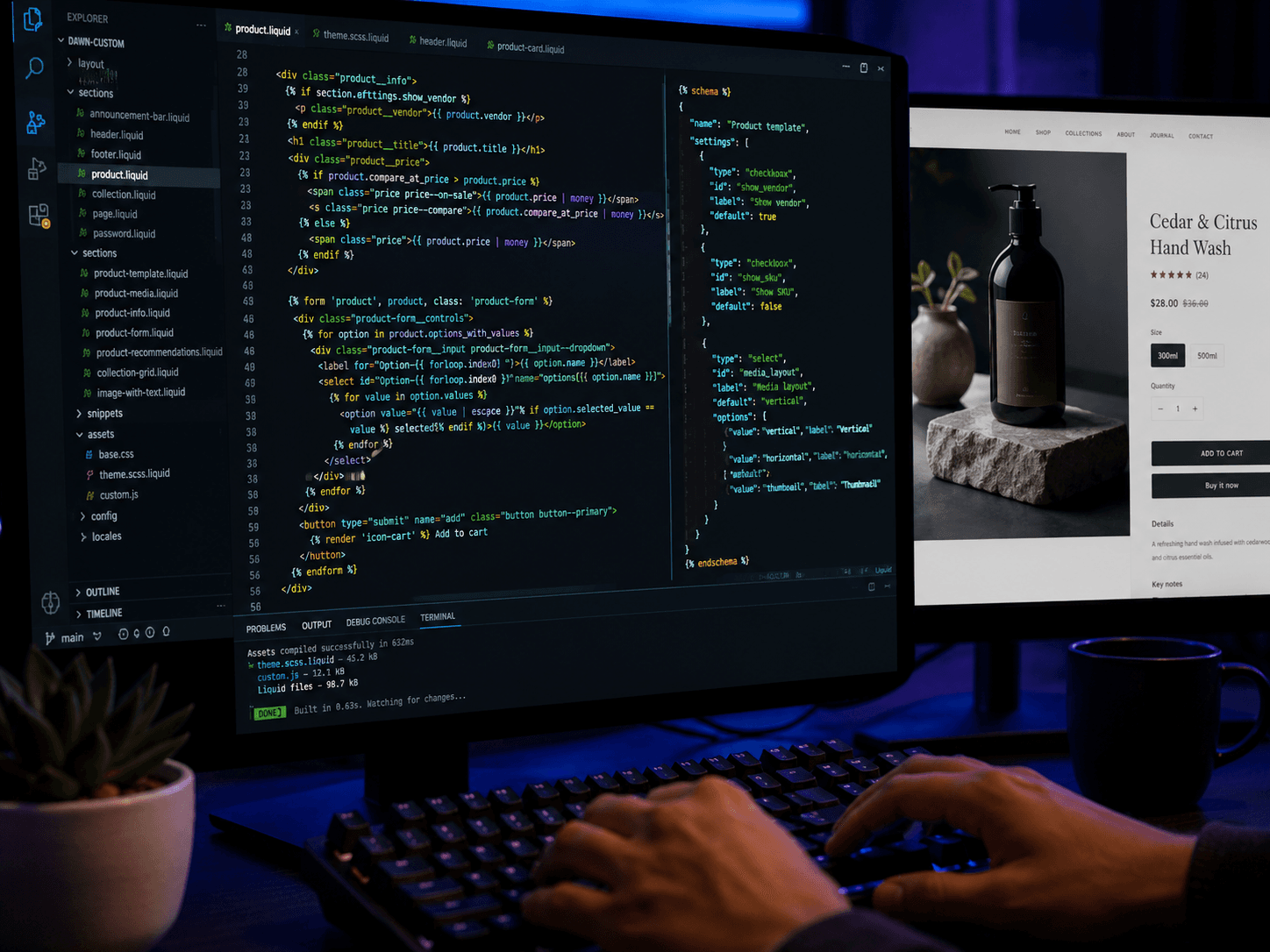 Custom Liquid theme engineering for Shopify stores