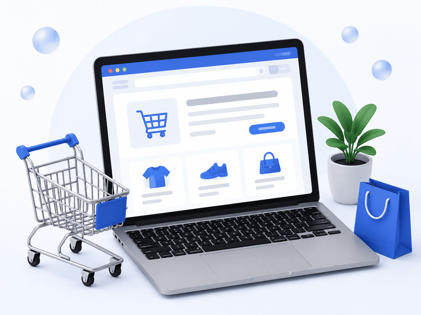 Shopify online store displayed on a laptop screen, ready to sell
